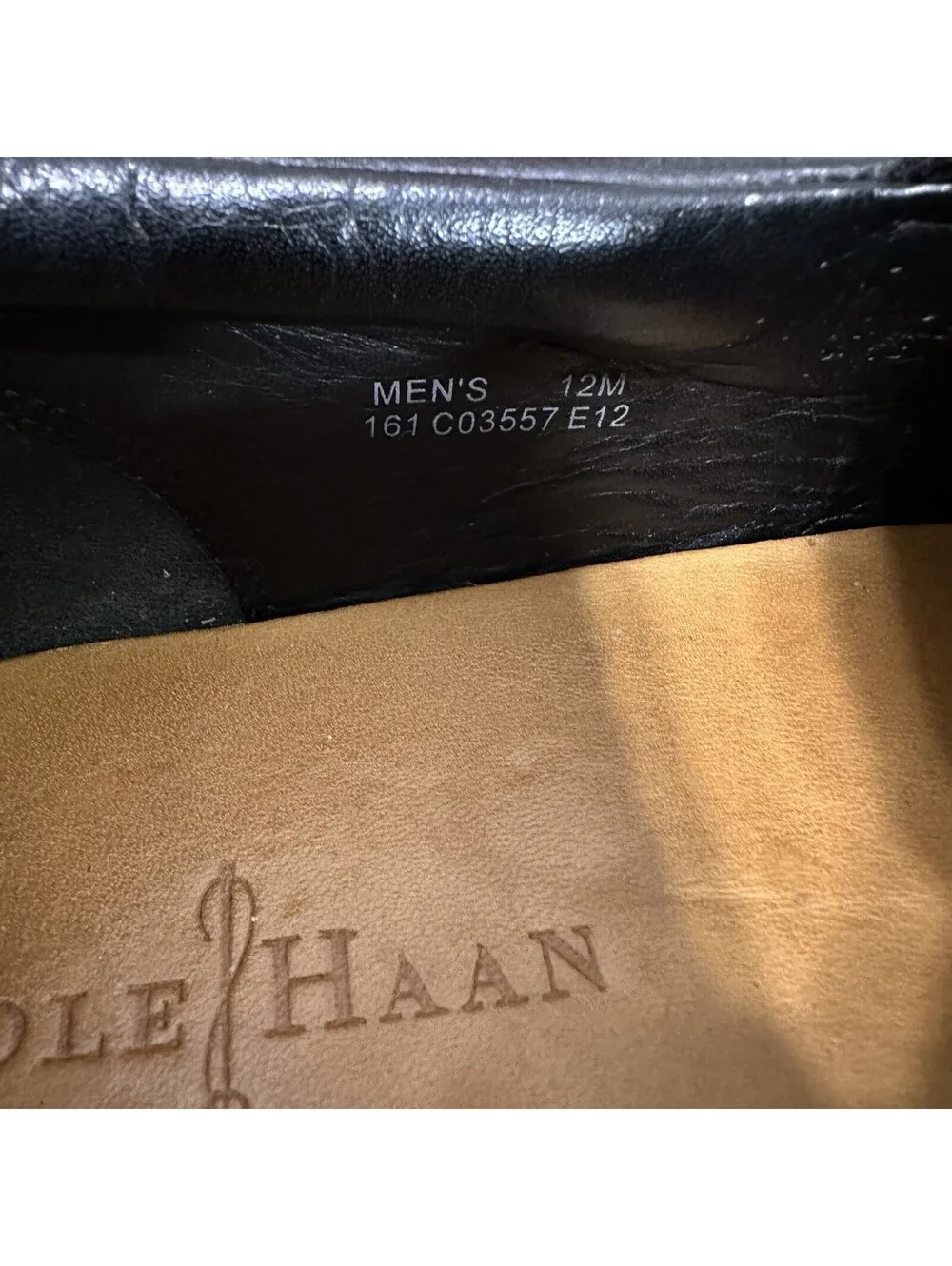 Cole Haan Men’s 12M Black Leather Slip-On Loafers C03557 Dress Shoes Comfort